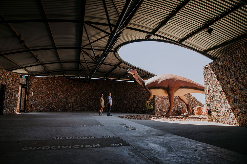Muttaburrasaurus replica at the Muttaburrasaurus Interpretation Centre.