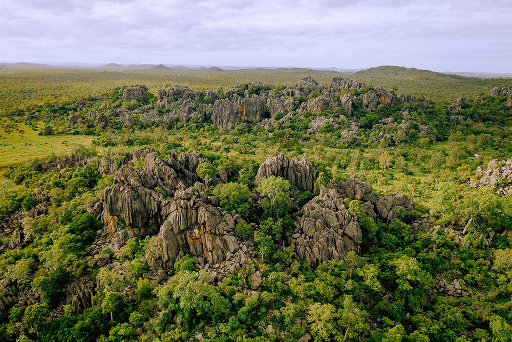 Aerial view of Chillagoe National Park.