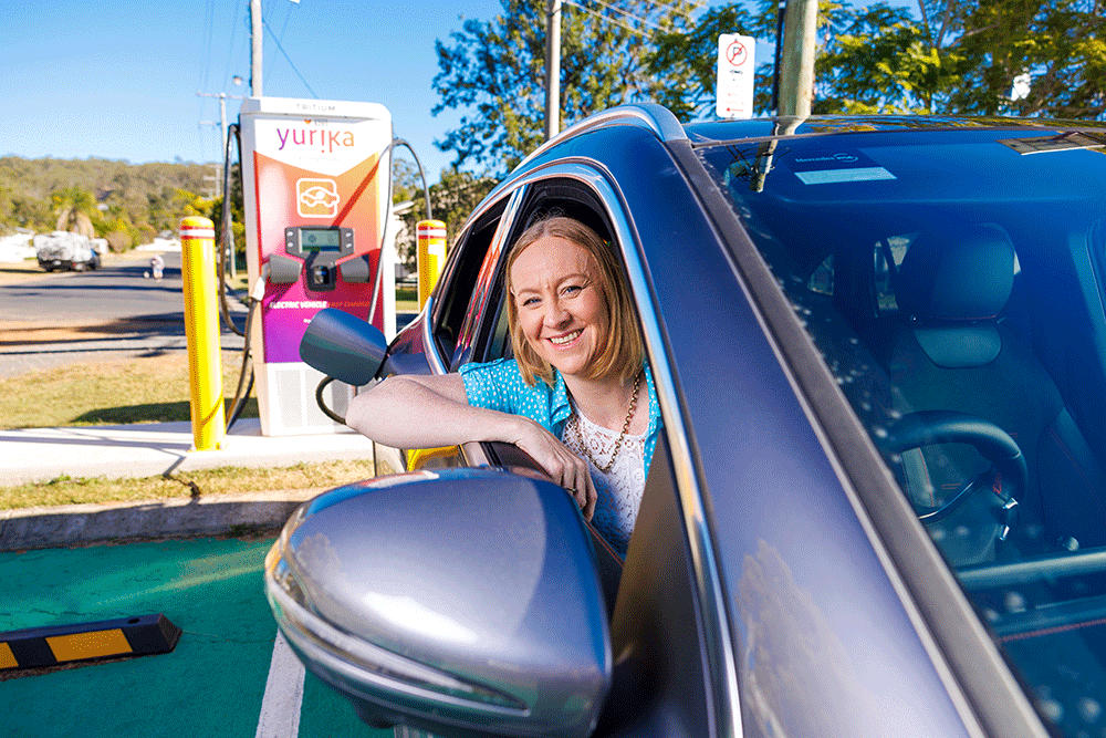 An EV charging station at Esk.