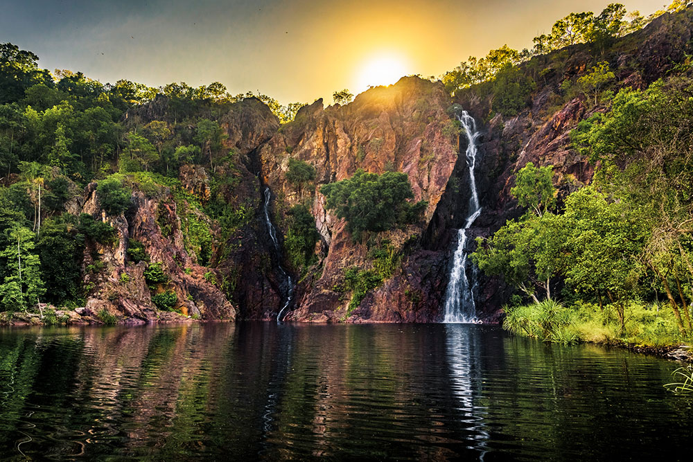 Sunrise over Florence Falls in Litchfield National Park in the Northern Territory