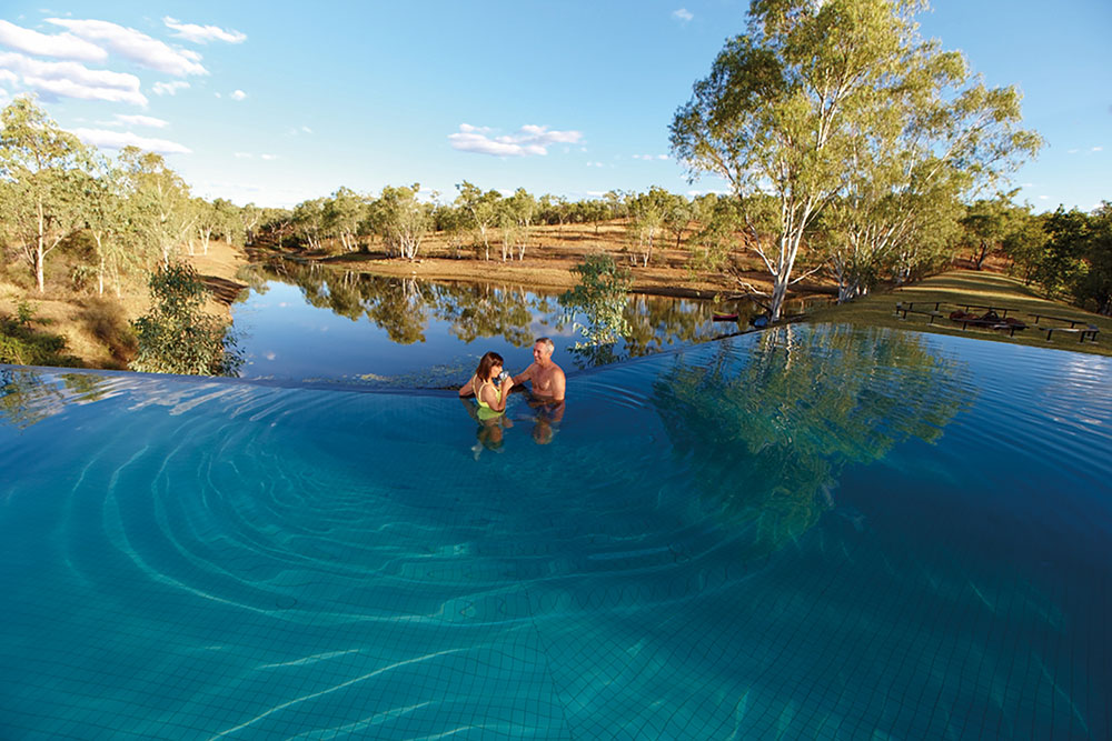 The view from the infinity pool at Cobbold Gorge.