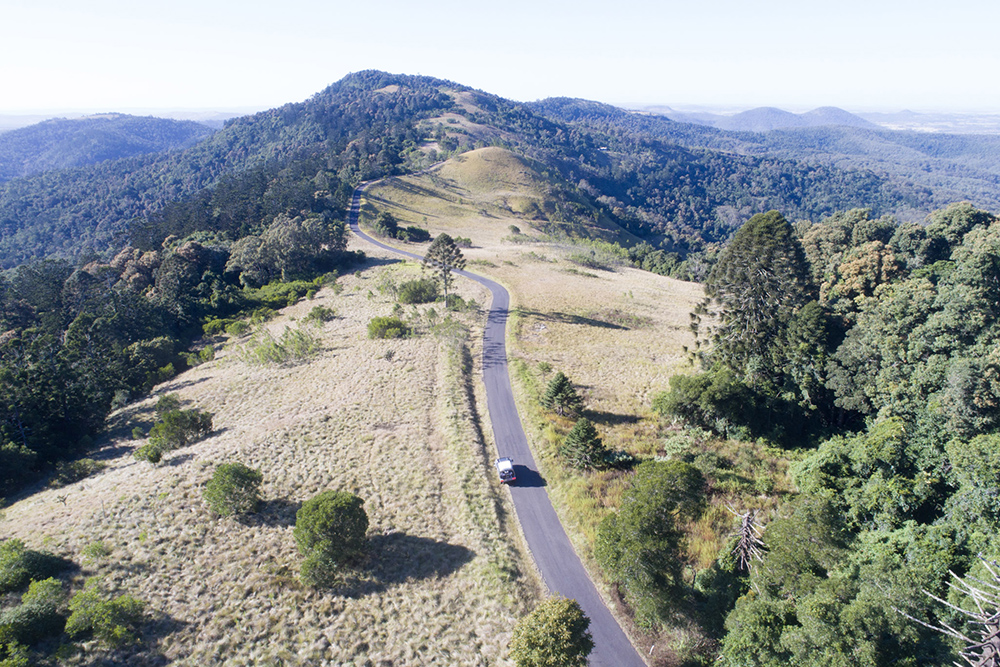 On the road through Bunya Mountains.