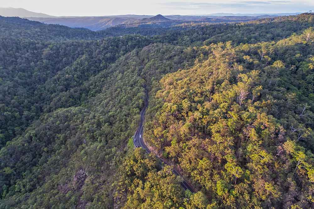 A section of the Gillies Range Road between Gordonvale and Yungaburra.
