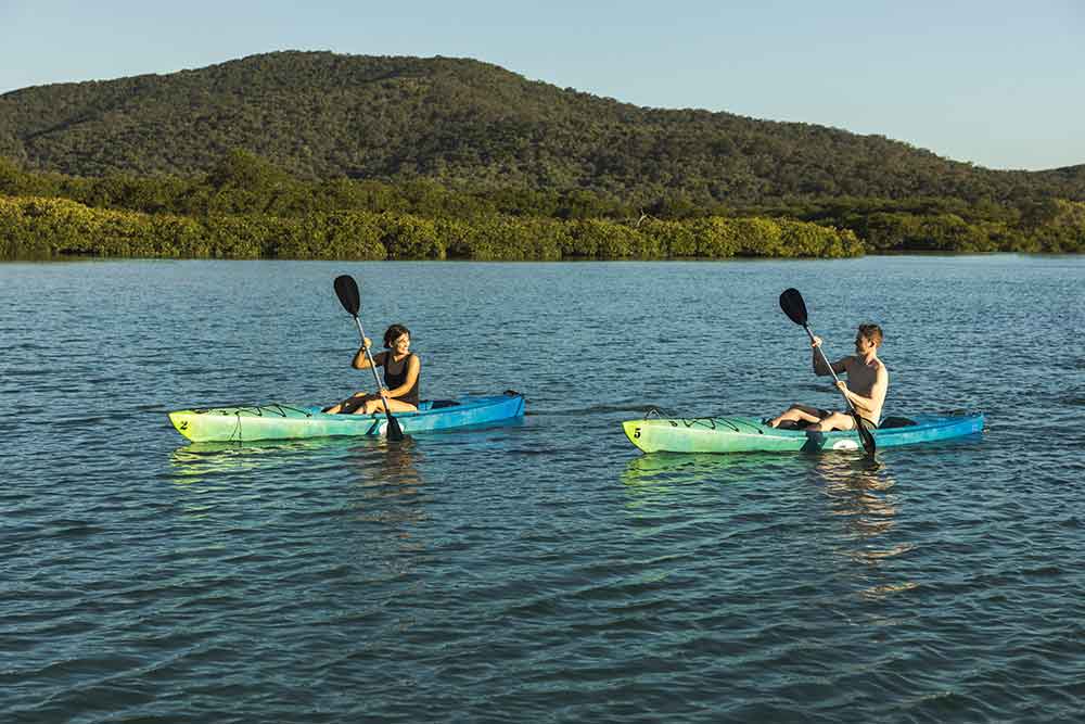 Kayaking off Great Keppel Island.