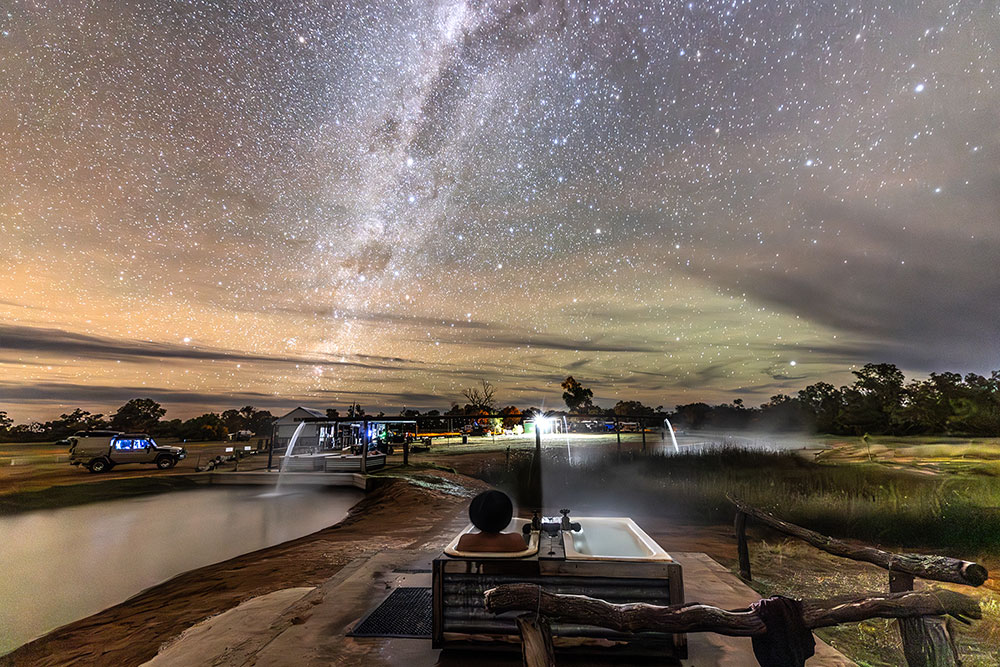 Charlotte Plains under a brilliant night sky.