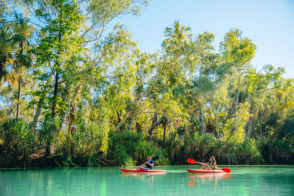 Paddling at Adel’s Grove, Boodjamulla National Park.