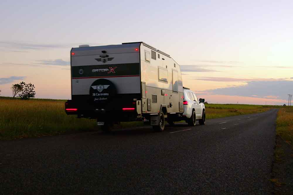 Caravan on the open road.