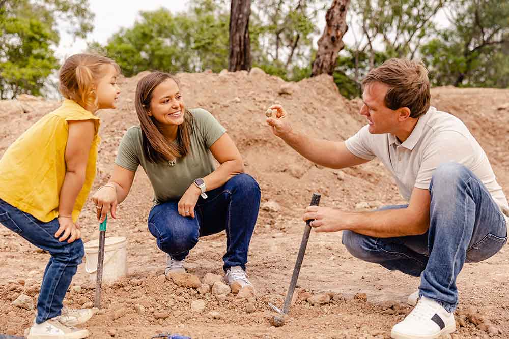 Family at Mount Hay Gemstone Park.