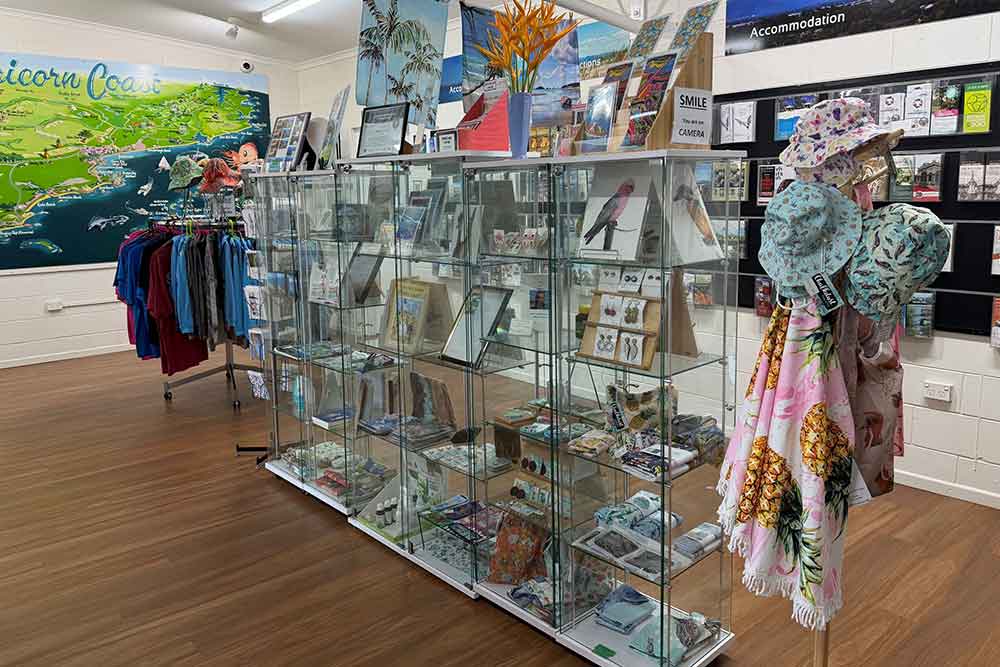 Inside the Capricorn Coast Visitor Information Centre.
