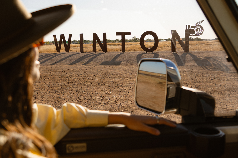 The Winton sign on the way into town.