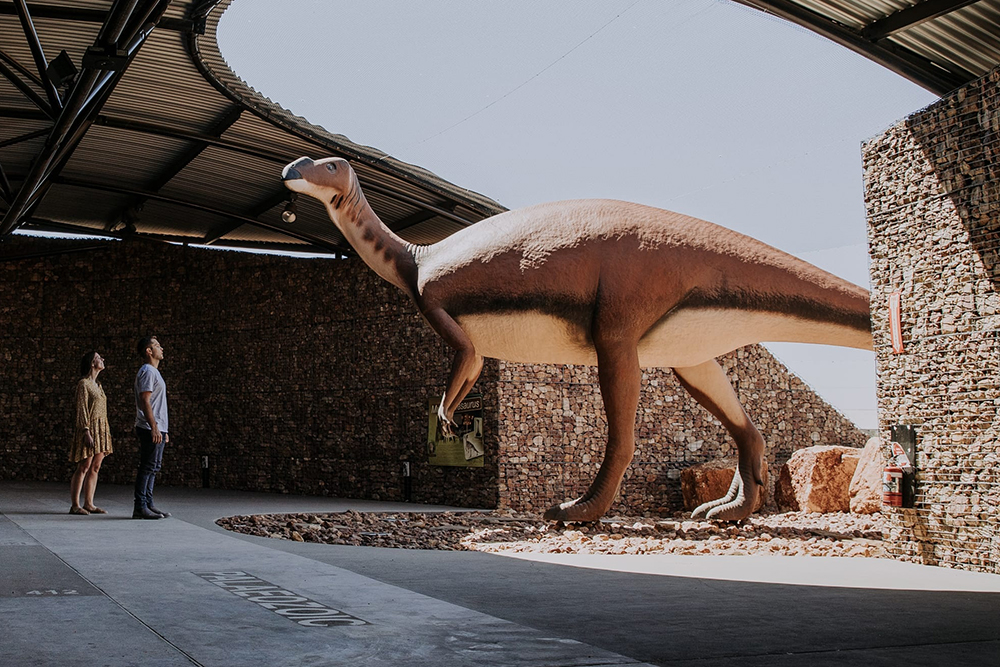 A replica muttaburrasaurus at the Muttaburrasaurus Interpretation Centre in Muttaburra.