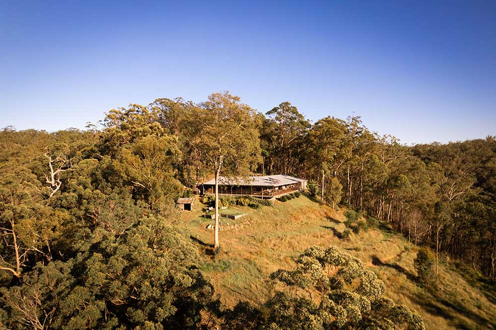 An aerial view of Stonehouse Retreat near Toogoolawah.