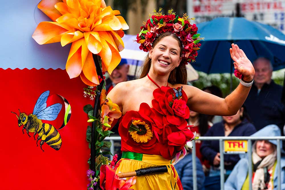 The Carnival of Flowers grand parade is a colourful spectacle.