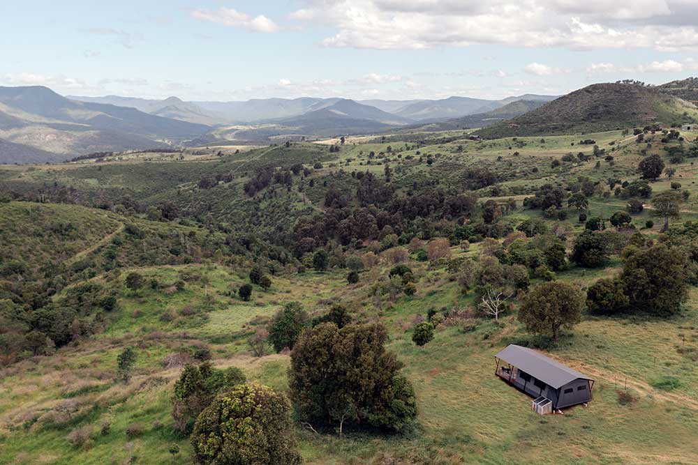 The scenery at Valhalla Glamping.