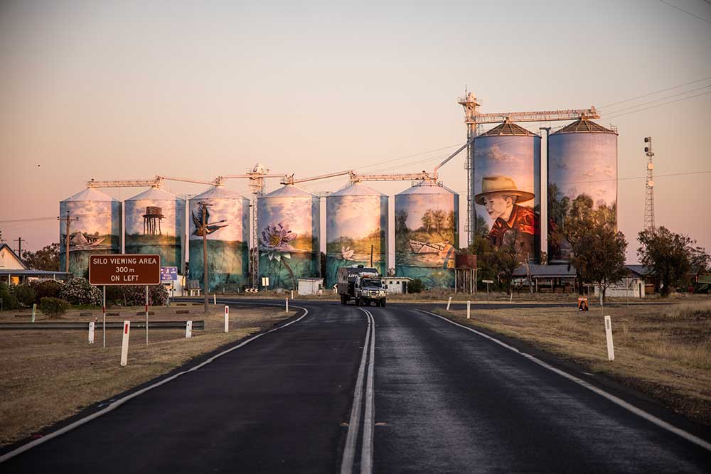 The Yelarbon silos mural
