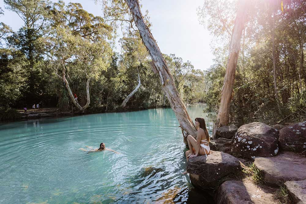 Swimmers at Stoney Creek in Byfield National Park