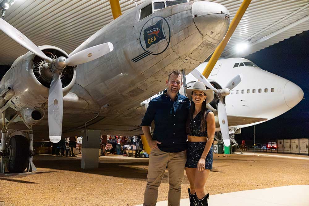 QLD Music Trails CEO Daryl Raven and Ambassador Tori Darke at the Longreach event.