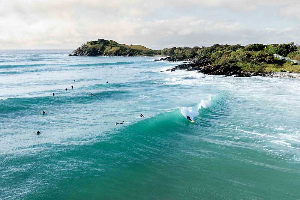 Surfers off Cabarita Beach in the Tweed region of northern New South Wales.