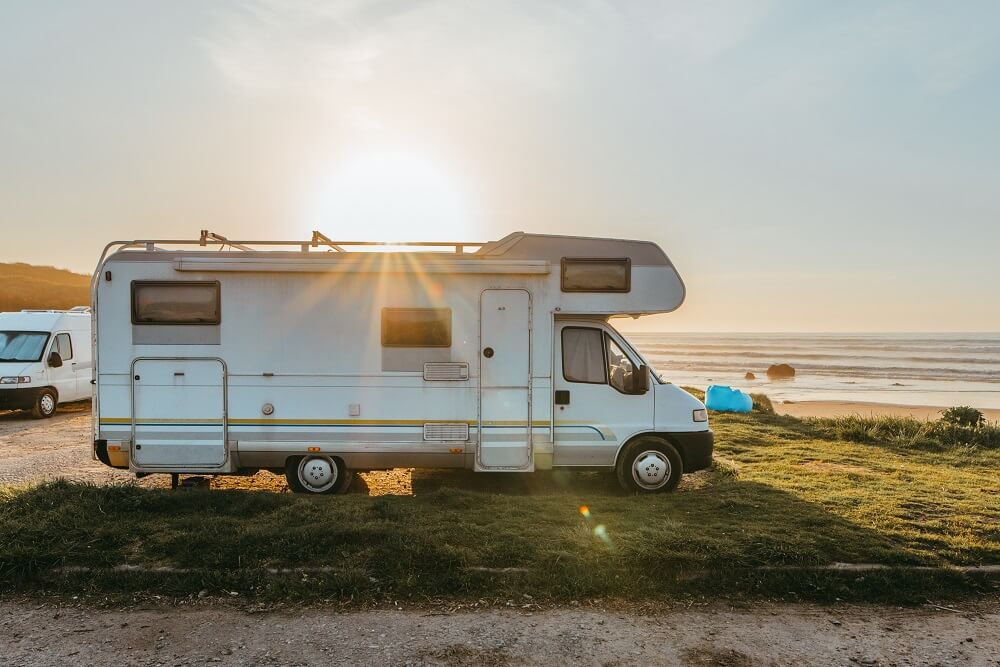 Campervan on beach