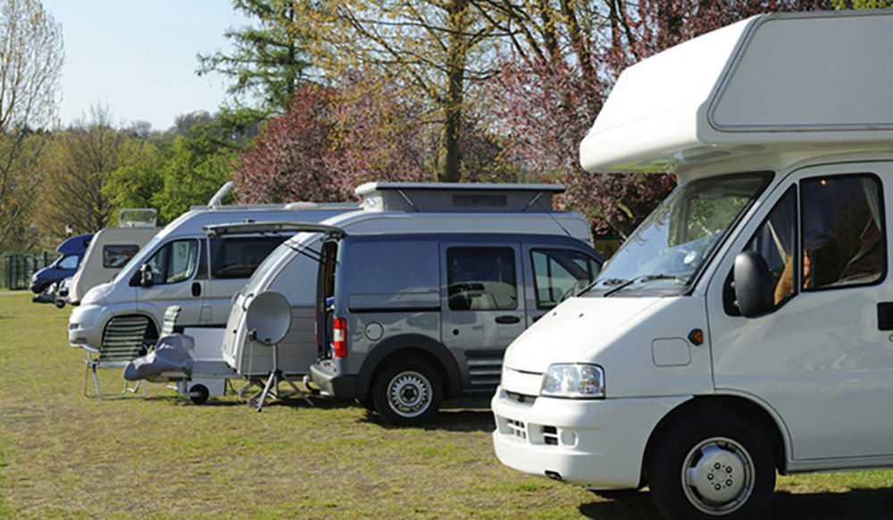 Pop-top caravans at a caravan park
