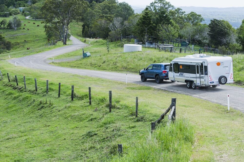 Caravan on the road.