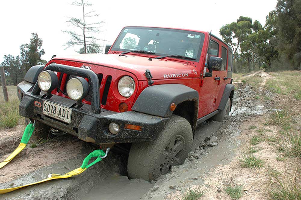 Jeep bogged in the mud