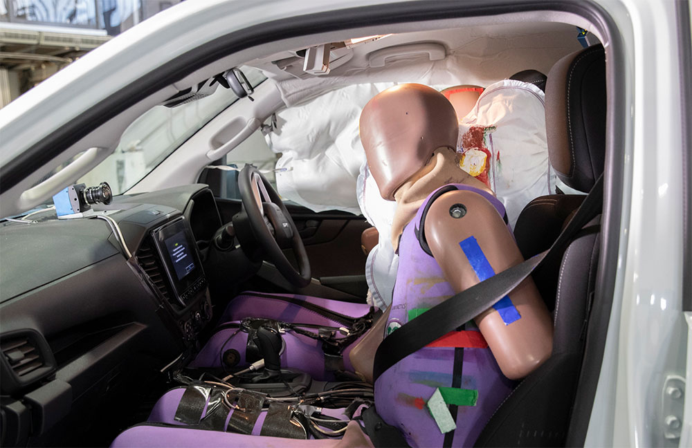 Car after undergoing crash testing by ANCAP.