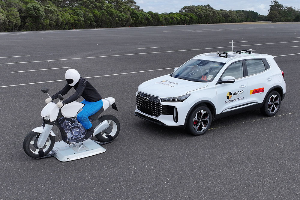 The Chery Tiggo 4 during ANCAP safety testing which saw it rated five stars.