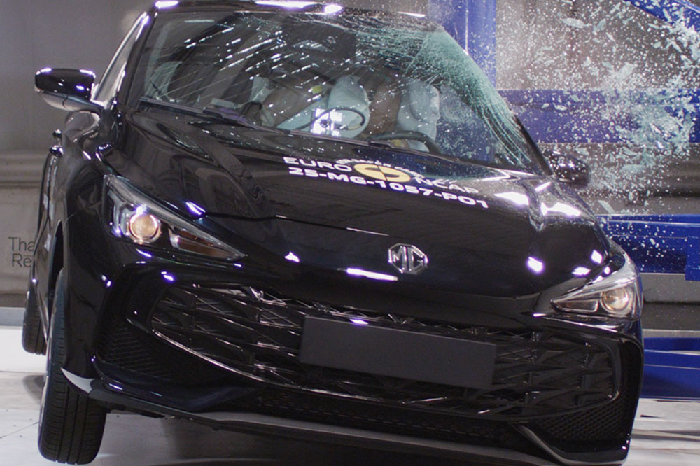 MG3 during ANCAP crash testing.