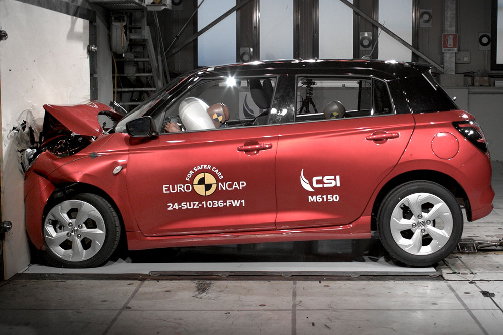 Suzuki Swift undergoing ANCAP crash testing.