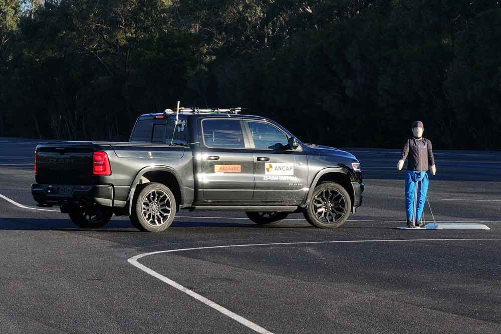 Dodge Ram during testing by ANCAP.