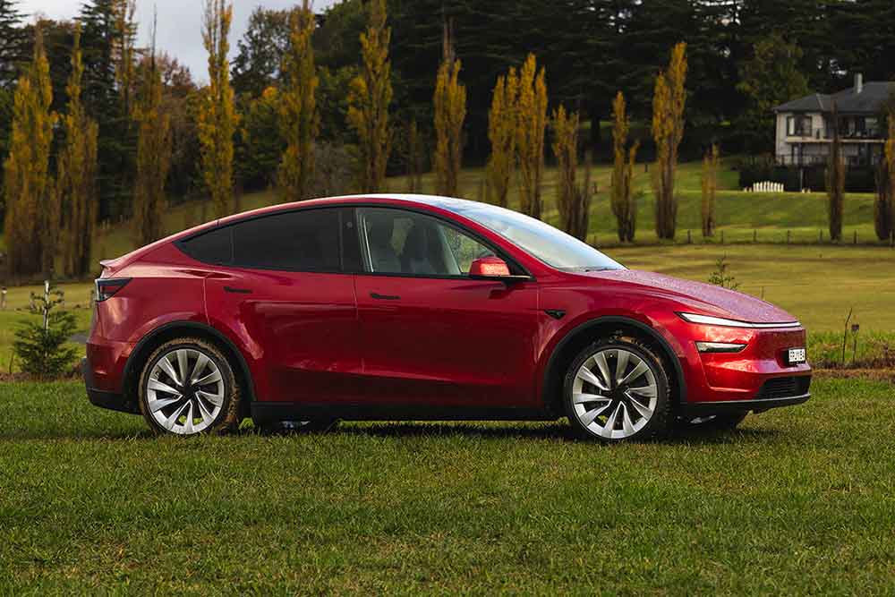 Side view of Tesla Model Y.