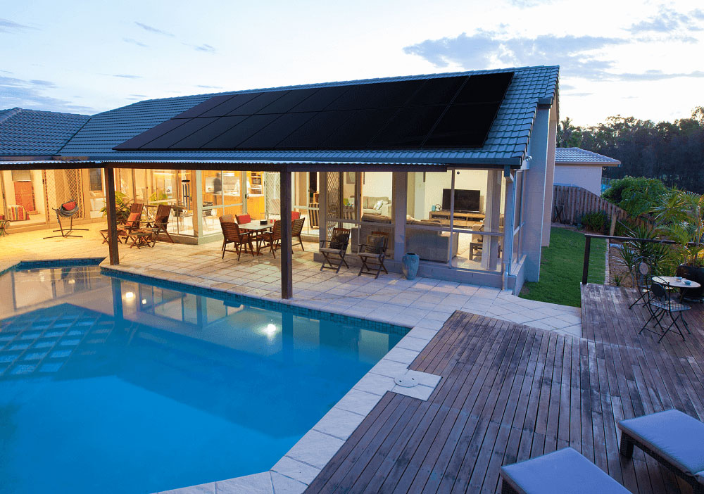 Solar panels on a home's roof.