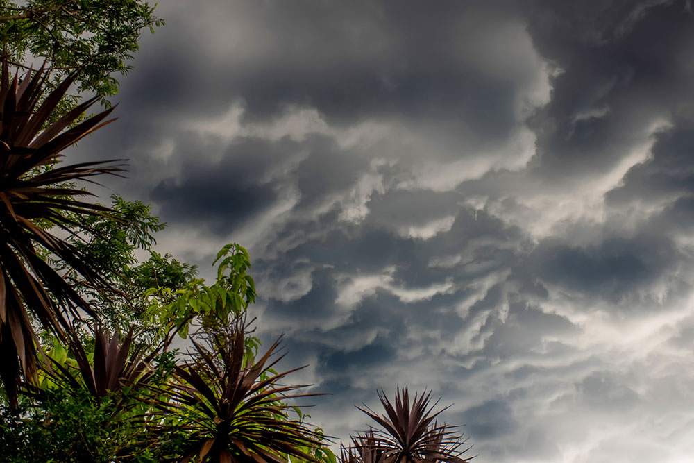 Ominous storm clouds.
