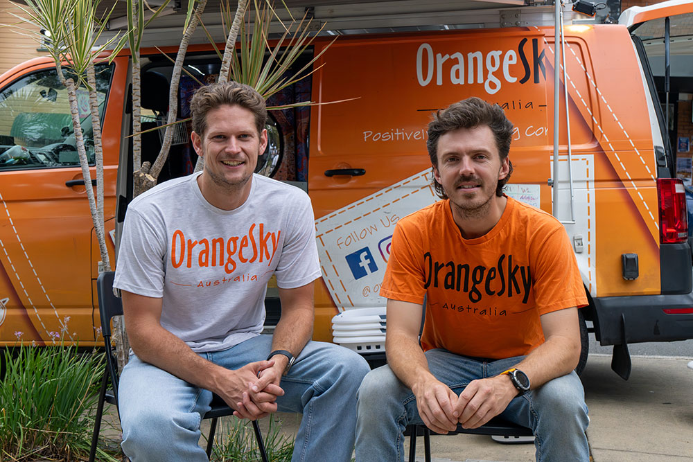 Orange Sky founders Lucas Patchett and Nic Marchesi.
