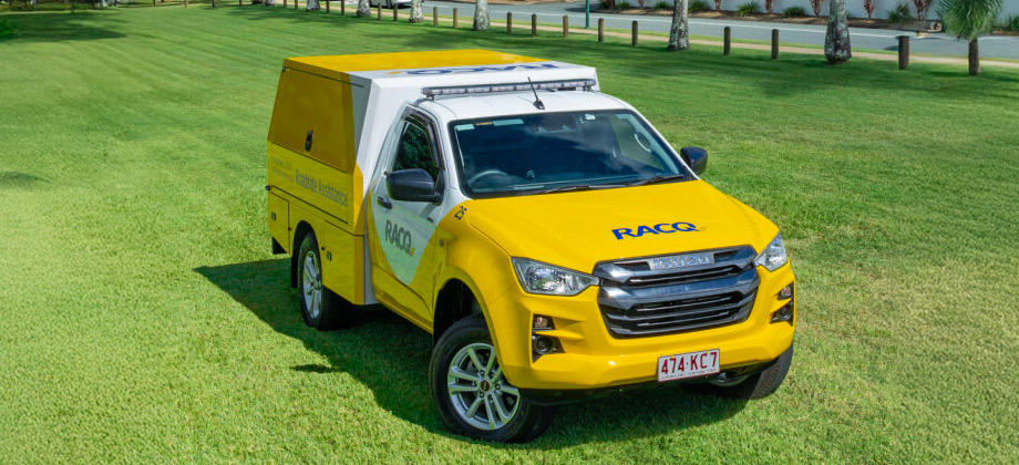 New roadside patrol vehicle on grass