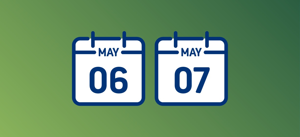 Calendar 6 May 2026 and 7 May 2026