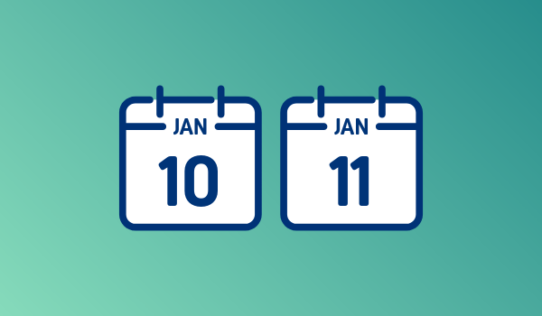 Calendar 10 and 11 Jan 2026