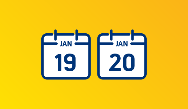 Calendar January 19th 20th