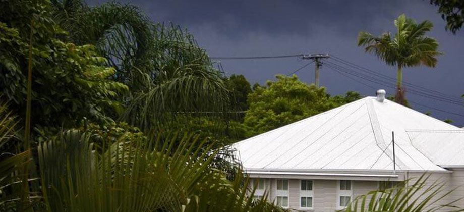 House in dark stormy weather