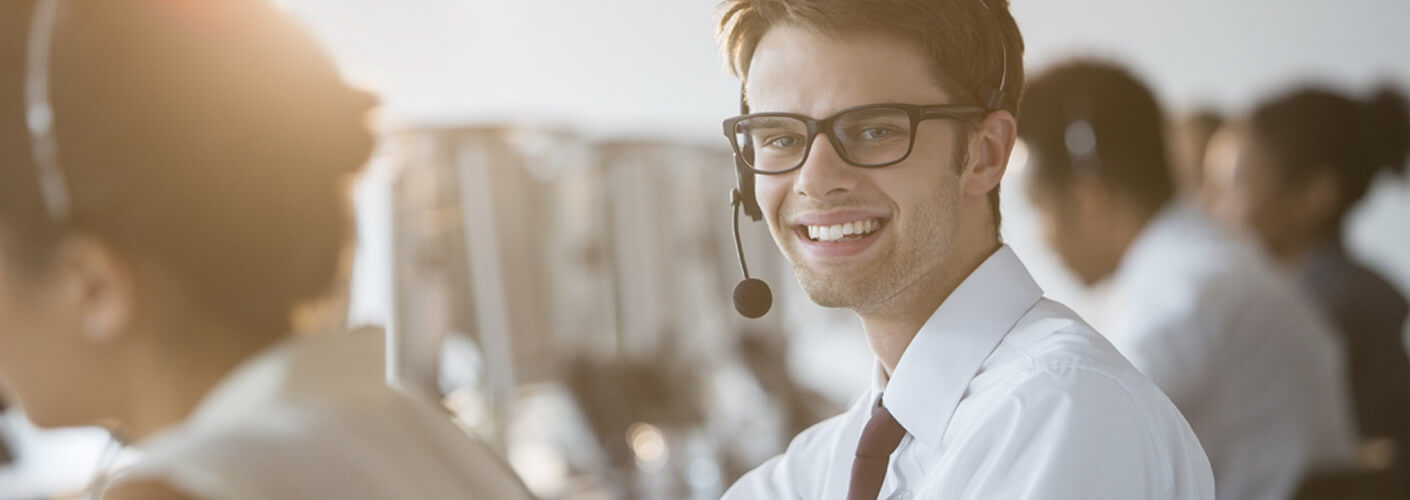 Man working in call centre