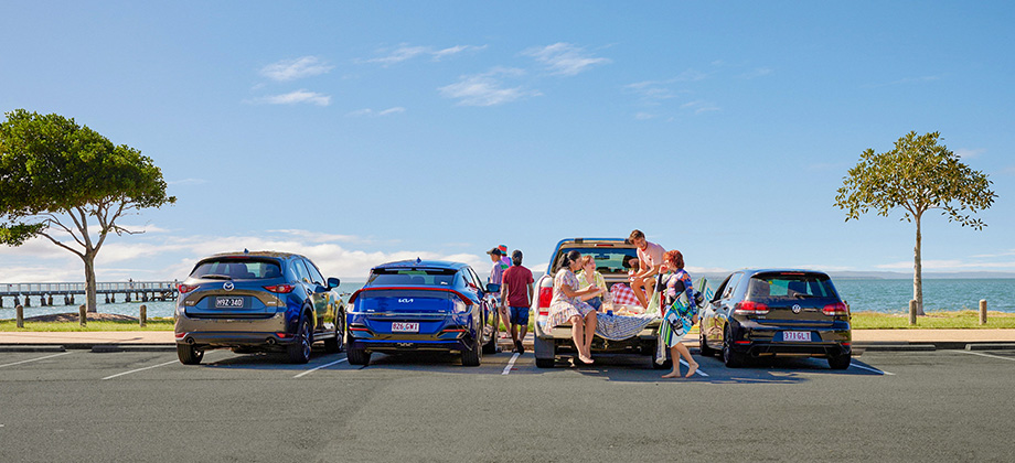 Young drivers at the beach