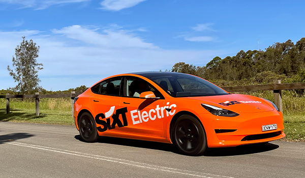 Sixt tesla orange