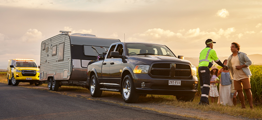 family rescue on side of the road roadside