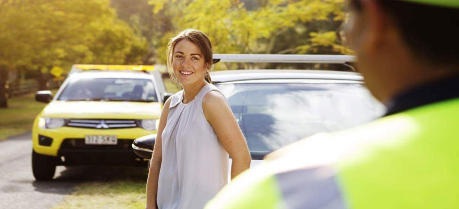 lady broken down requiring roadside assistance