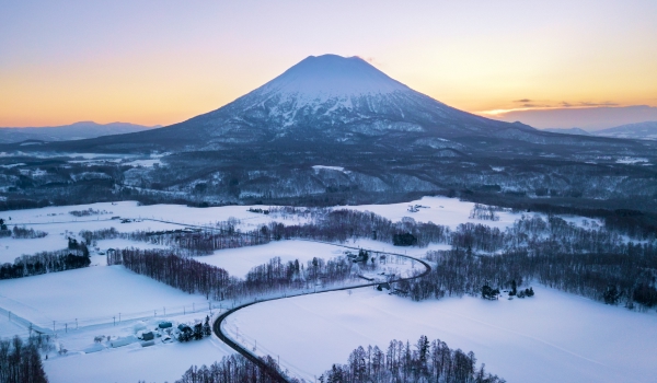winter landscape of Mt Yotei Hokkaido Japan