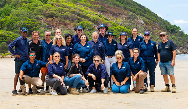 foundation team at beach