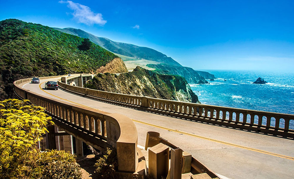 scenic overseas road near ocean