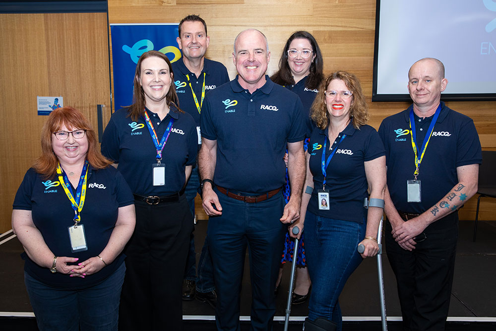 RACQ Group CEO David Carter with EnAble team members.