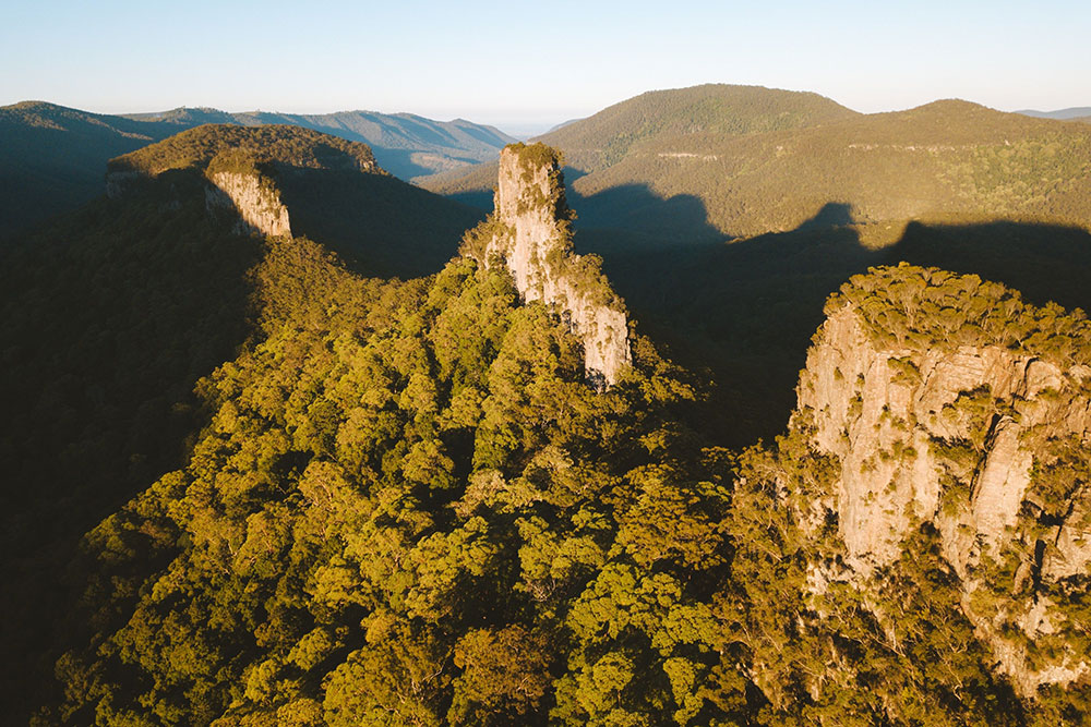 Aerial view of Main Range National Park.